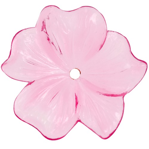 Pendente a forma di fiore in resina trasparente 23 mm - Rosa x1