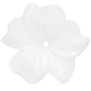 Pendente a forma di fiore in resina opaca 23 mm- Bianco x1