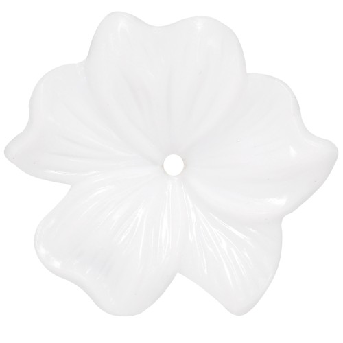 Pendente a forma di fiore in resina opaca 23 mm- Bianco x1