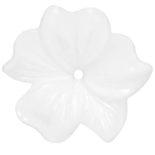 Pendente a forma di fiore in resina opaca 23 mm- Bianco x1