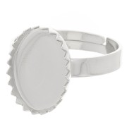 Anello regolabile per cabochon piatto 14x10 mm - Argentatura fine x1|raw }}