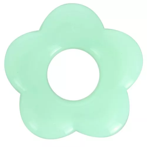 Pendente forma di fiore in acrilico traslucido da 20 mm - Menta x1