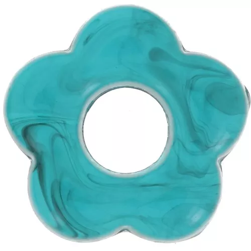 Pendente fiore in acrilico traslucido da 20 mm - marmo blu petrolio x1