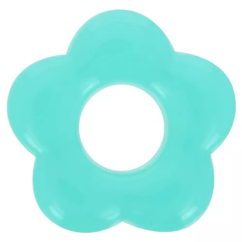 Pendente forma di fiore in acrilico traslucido da 20 mm - Blu turchese x1