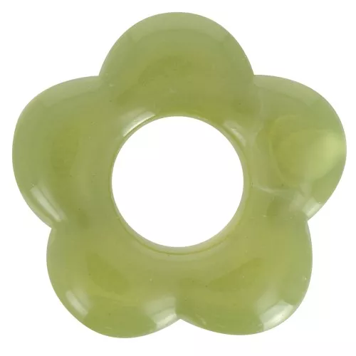 Pendente forma di fiore in acrilico traslucido da 20 mm - Marmo d'oliva x1