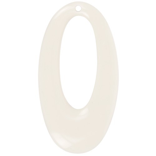 Pendente ovale in resina opaca 47x26 mm - Avorio x1