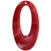 Pendente ovale in resina opaca 47x26 mm - Rosso marmorizzato x1|raw }}