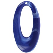Pendente ovale in resina opaca 47x26 mm - Marmo blu reale x1