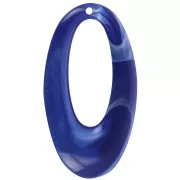 Pendente ovale in resina opaca 47x26 mm - Marmo blu reale x1