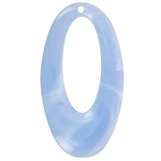 Pendente ovale in resina traslucida 47x26 mm - Azzurro marmorizzato x1|raw }}