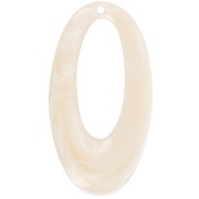 Ciondolo ovale incavato in resina traslucida 47x26 mm - Marmo beige x1|raw }}