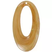 Pendente ovale in resina traslucida 47x26 mm - Marmo ambrato x1