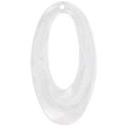 Pendente ovale cavo in resina traslucida 47x26 mm - Bianco marmorizzato x1|raw }}