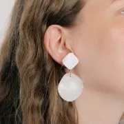 Cabochon rombo in madreperla 22x22 mm Naturale x2