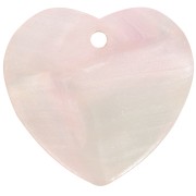 Zecchino cuore 15x16,5 mm in acetato - Perla rosa chiaro x1