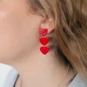 Zecchino cuore in acrilico 15x16,5 mm 15x16,5 mm - Rosso x1