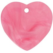Zecchino cuore in acrilico 15x16,5 mm - Rosa perla x1