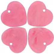 Zecchino cuore in acrilico 15x16,5 mm - Rosa perla x1
