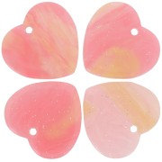 Cuore di Zecchino 15x16,5 mm in acrilico - Rosa Brillantini x1