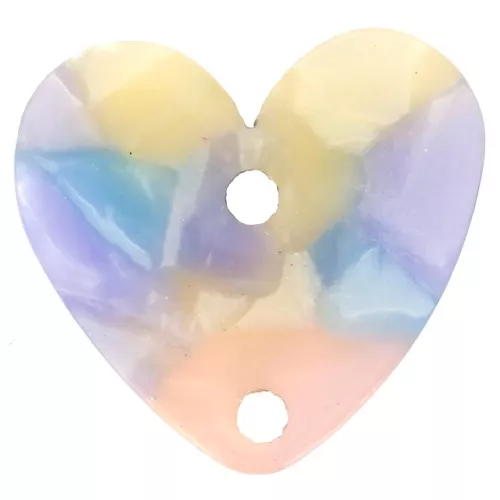 Distanziatore cuore 15x16,5 mm in acetato- Blu tartaruga - Rosa x1