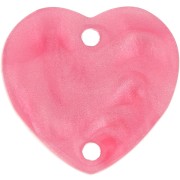 Distanziatore cuore 15x16,5 mm in acetato - Rosa perlato x1