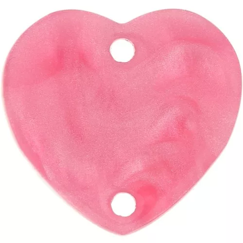 Distanziatore cuore 15x16,5 mm in acetato - Rosa perlato x1