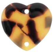 Distanziatore cuore 15x16,5 mm Acetate - Tartaruga - Marrone - Nero x1