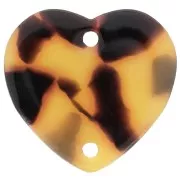 Distanziatori - Intercalaire coeur 15x16.5 mm en acétate - Ecaille de tortue - Marron - Noir x1 Intercalaire coeur 15x16.5 mm en acétate - Ecaille de tortue - Marron - Noir x1