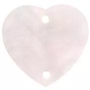 Distanziatore a cuore in acetato 15x16,5 mm - Perla rosa chiaro x1
