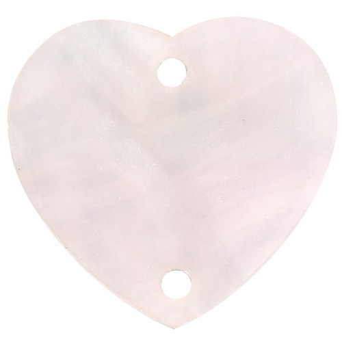 Distanziatore a cuore in acetato 15x16,5 mm - Perla rosa chiaro x1