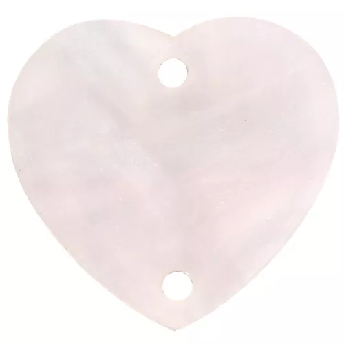 Distanziatore a cuore in acetato 15x16,5 mm - Perla rosa chiaro x1