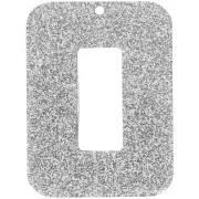 Argento - Pendente rettangolare incavato in acrilico 40x30 mm - Argento glitter x1 Pendente rettangolare incavato in acrilico 40x30 mm - Argento glitter x1