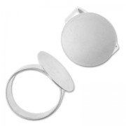 Anello regolabile con supporto 18 mm argentato x1|raw }}