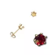Orecchini a chiodo castone cabochon mm.4 in Gold Filled x2
