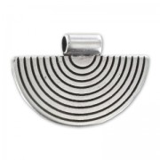 Pendente mezzo anello 23x35 mm Placcatura Argento Antico x1
