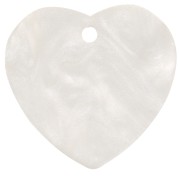 Zecchino cuore 15x16,5 mm in acrilico - Bianco perlato x1|raw }}