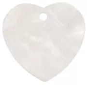 Zecchino cuore 15x16,5 mm in acrilico - Bianco perlato x1