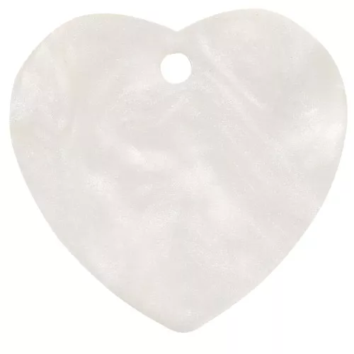 Zecchino cuore 15x16,5 mm in acrilico - Bianco perlato x1