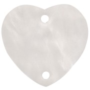 Distanziatore a cuore in acrilico 15x16,5 mm - Bianco perlato x1