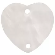 Distanziatore a cuore in acrilico 15x16,5 mm - Bianco perlato x1