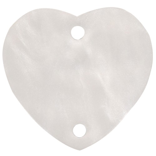 Distanziatore a cuore in acrilico 15x16,5 mm - Bianco perlato x1