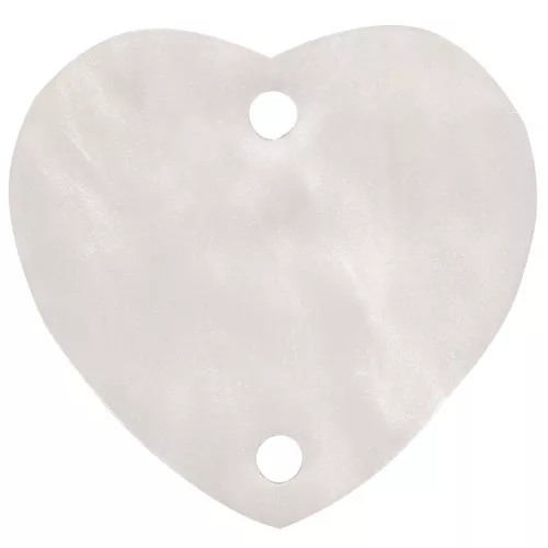 Distanziatore a cuore in acrilico 15x16,5 mm - Bianco perlato x1