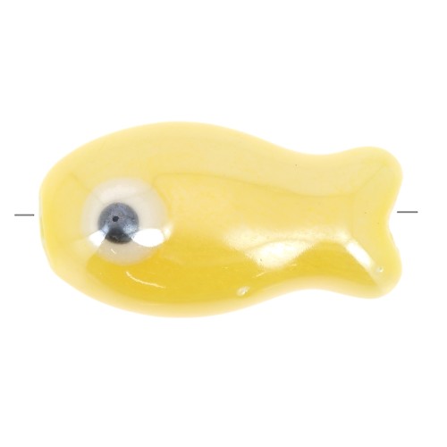 Perla pesce in ceramica 10x19 mm - Giallo x1