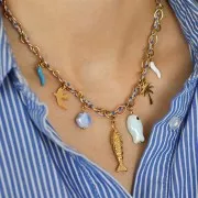 Perla pesce in ceramica 10x19 mm - Giallo x1