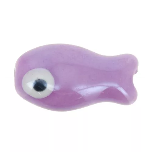 Perla pesce in ceramica 10x19 mm - Viola x1