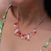 Perlina pesce in ceramica 10x19 mm - Rosa x1