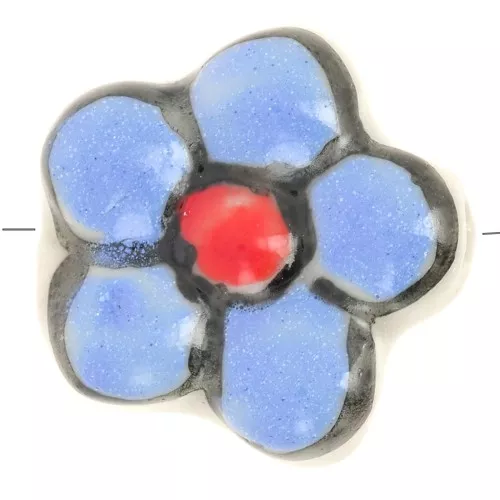 Perla fiore in ceramica 17 mm - Fiordaliso x1