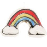 Perla arcobaleno in ceramica 12x18 mm - Multicolore x1|raw }}