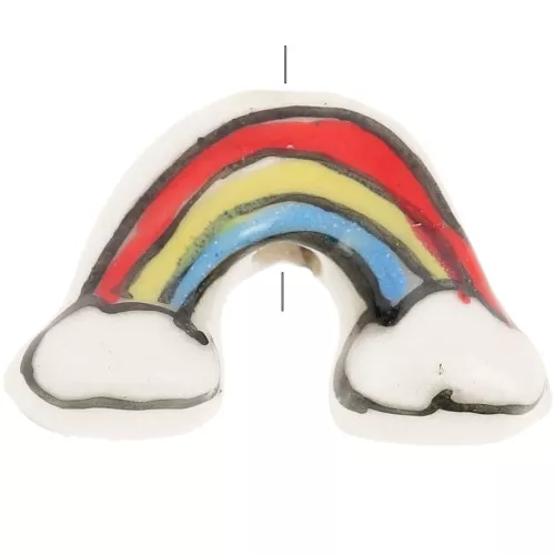 Perla arcobaleno in ceramica 12x18 mm - Multicolore x1