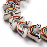 Perla arcobaleno in ceramica 12x18 mm - Multicolore x1